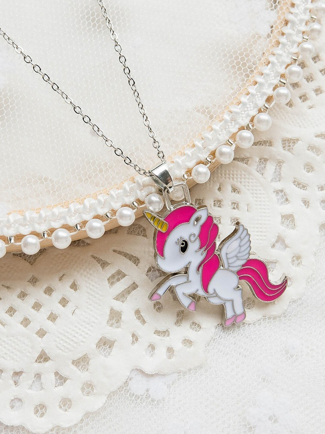 

POPLINS Pink & White Unicorn Chain