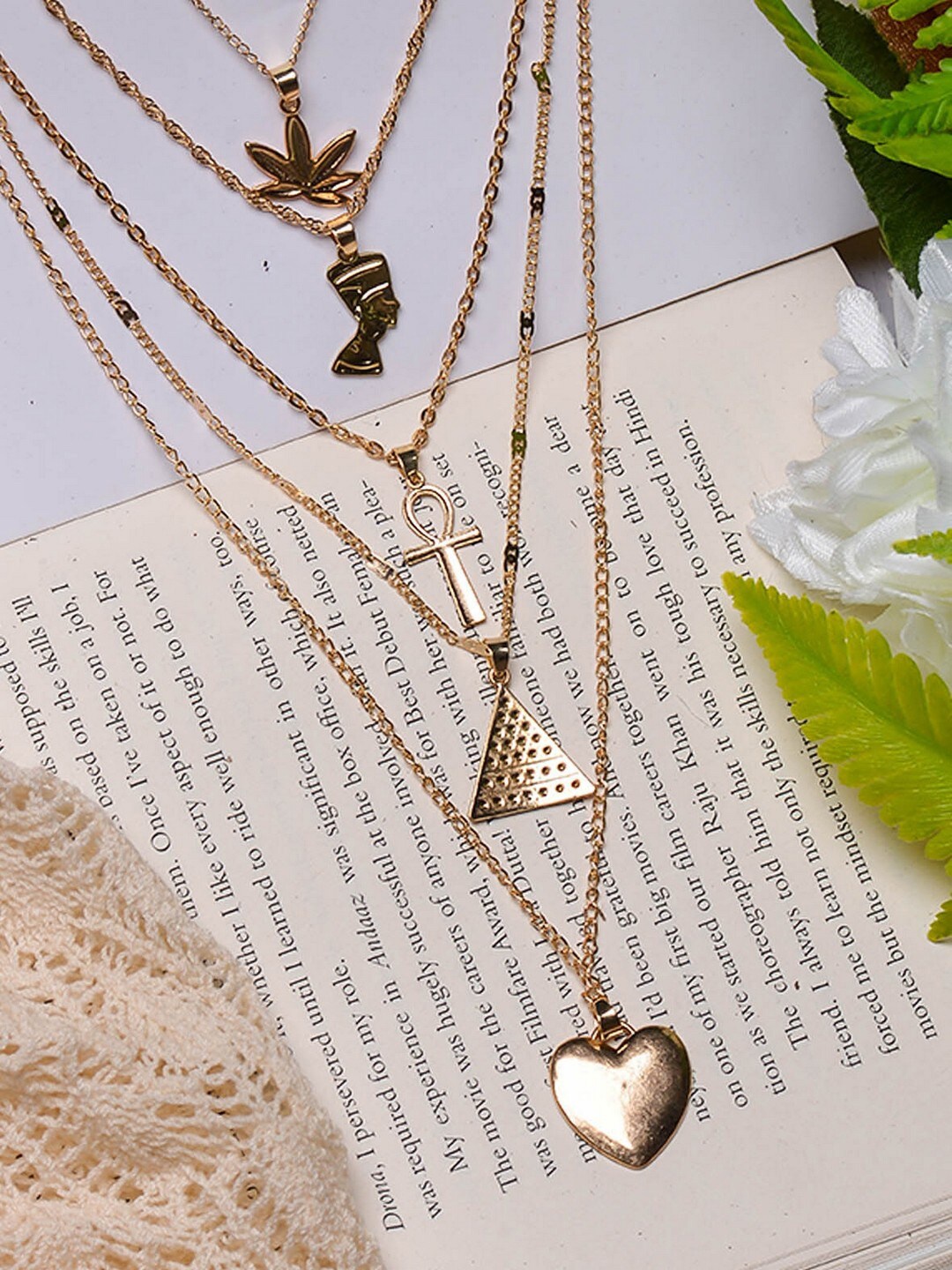 

POPLINS Gold-Toned Gold-Plated Layered Chain