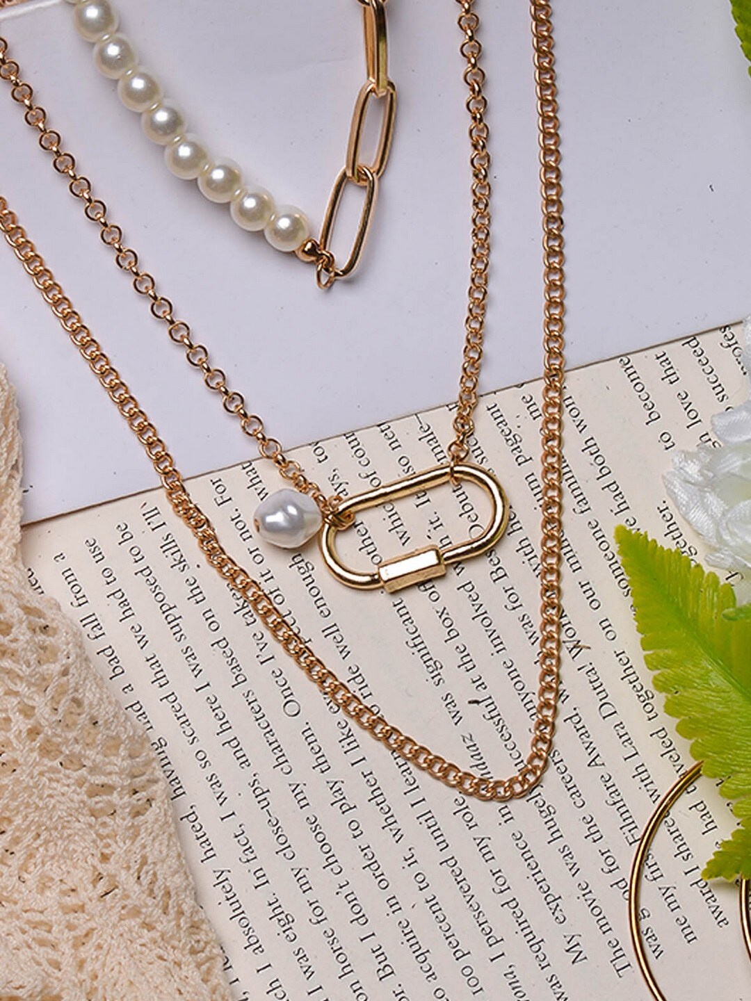 

POPLINS Gold-Toned & White Gold-Plated Necklace
