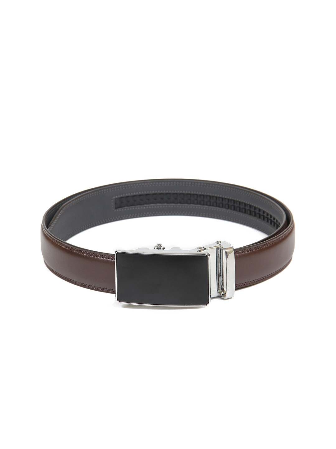 

Calvadoss Men Brown Solid No Holes PU Belt