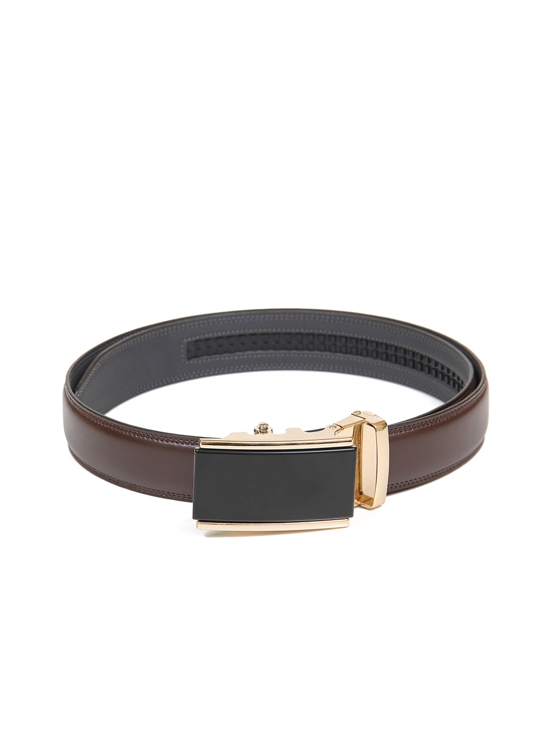 

Calvadoss Men Brown Textured PU No Holes Belt