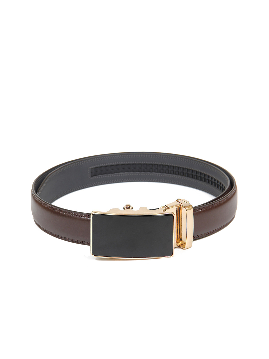 

Calvadoss Men Brown & Gold Textured PU Belt
