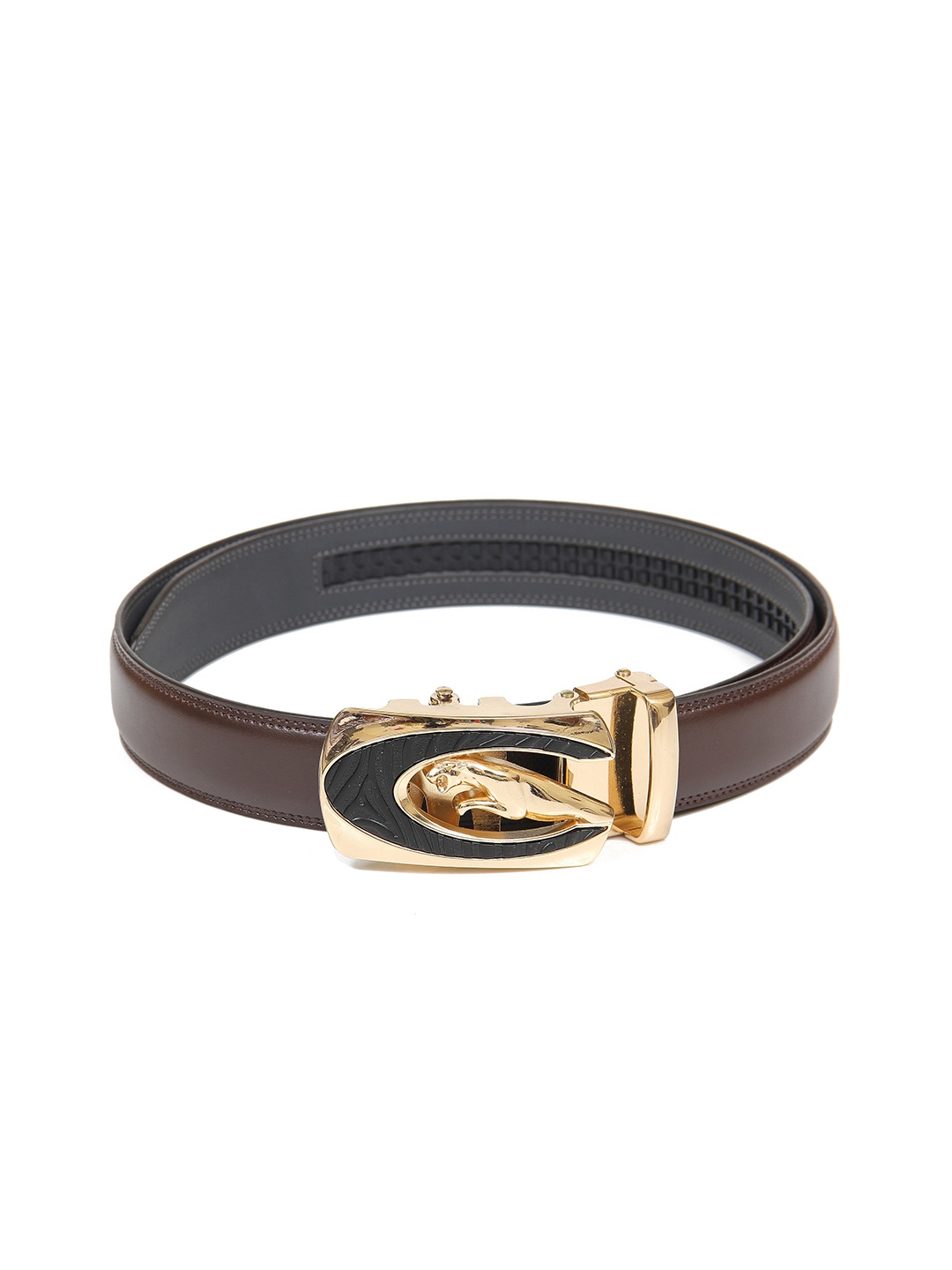 

Calvadoss Men Brown PU Formal No Holes Belt