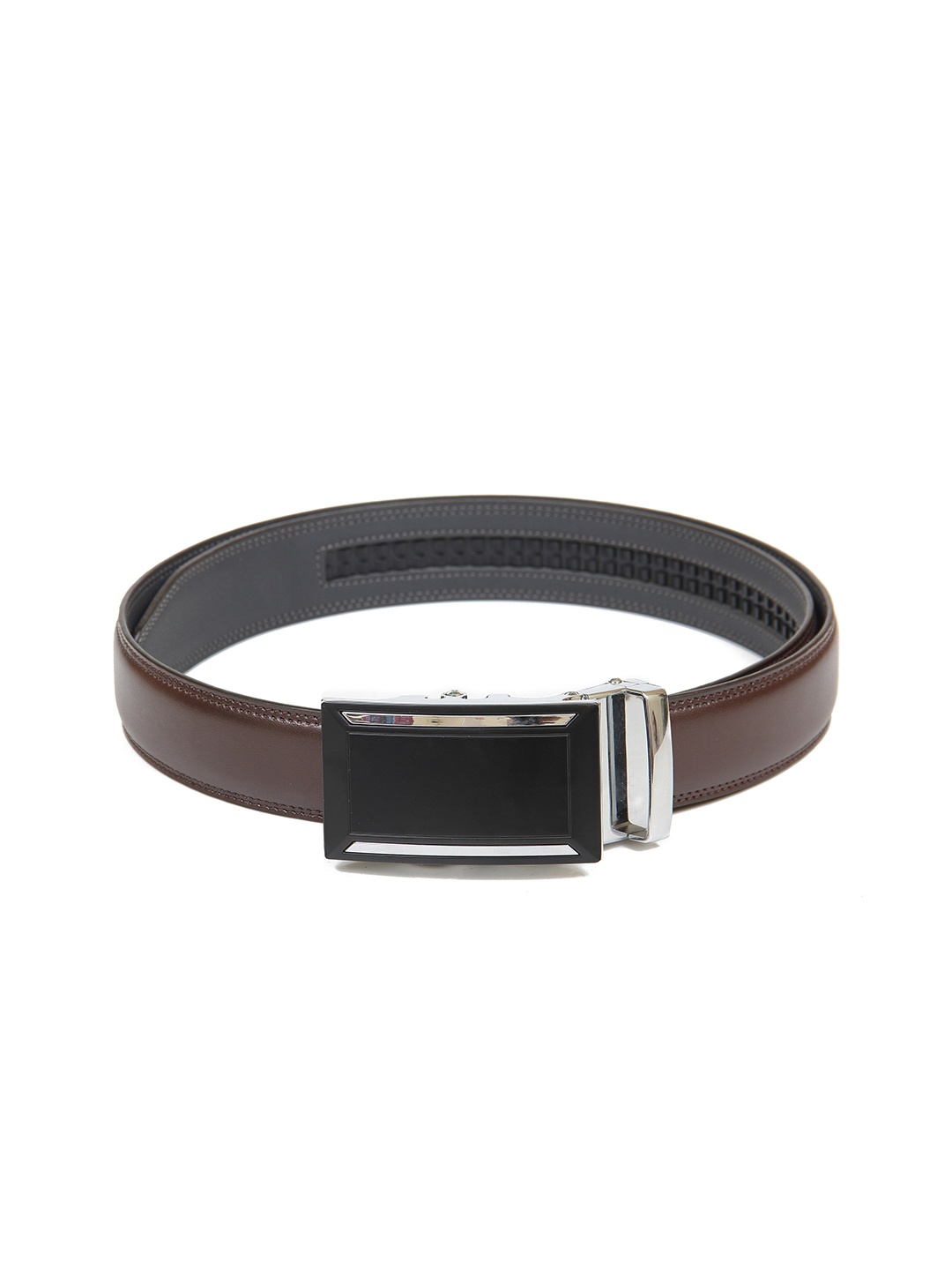 

Calvadoss Men Brown Textured No Holes PU Belt