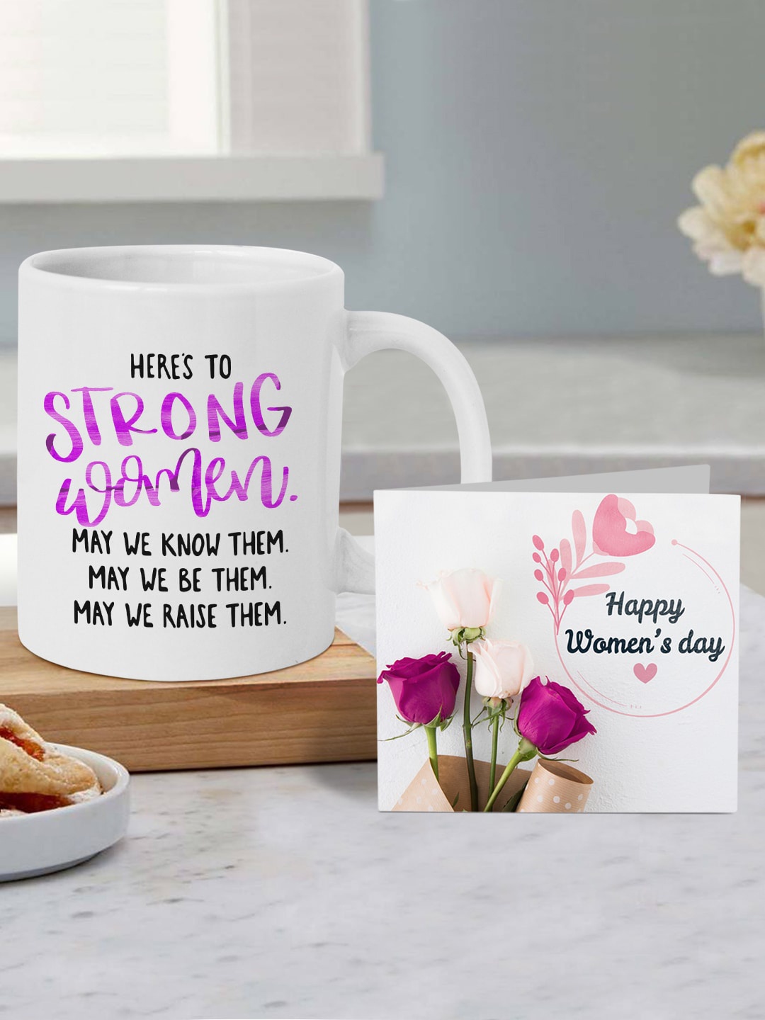 

TIED RIBBONS White & Black Quote Printed Coffee Mug With Card Gift Set