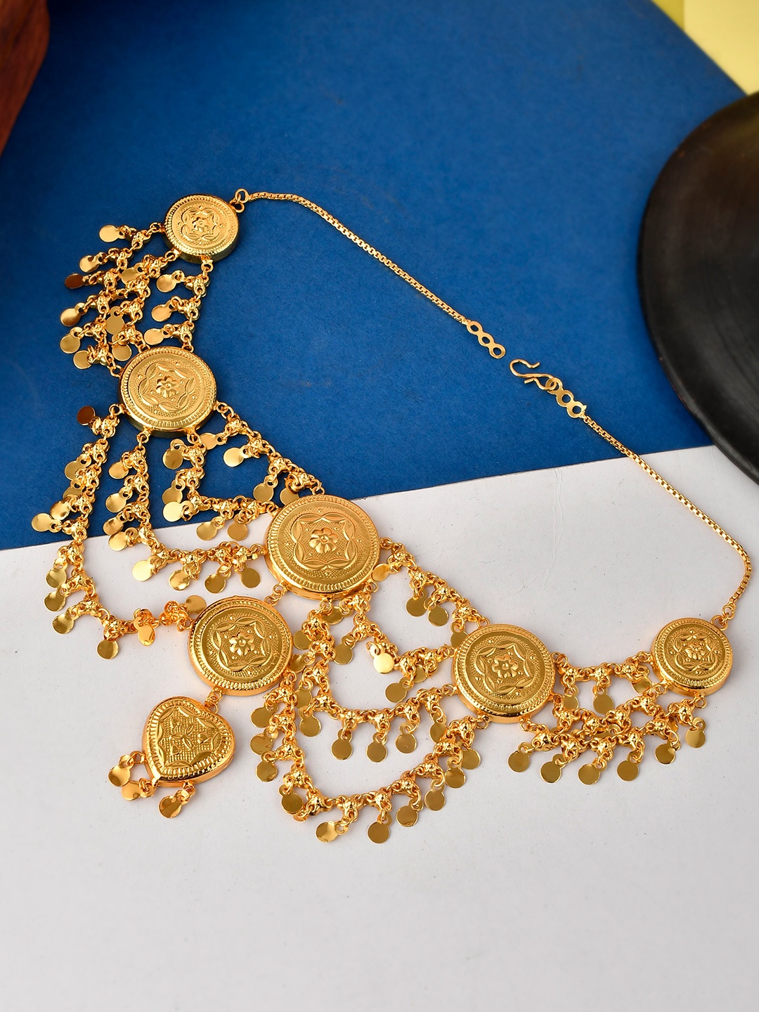 

Silvermerc Designs Women Gold-Toned Coins Layered Necklace