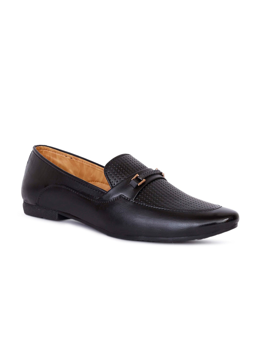 

FOUR STAR TRUCK SALES Men Black Textured Formal Loafers