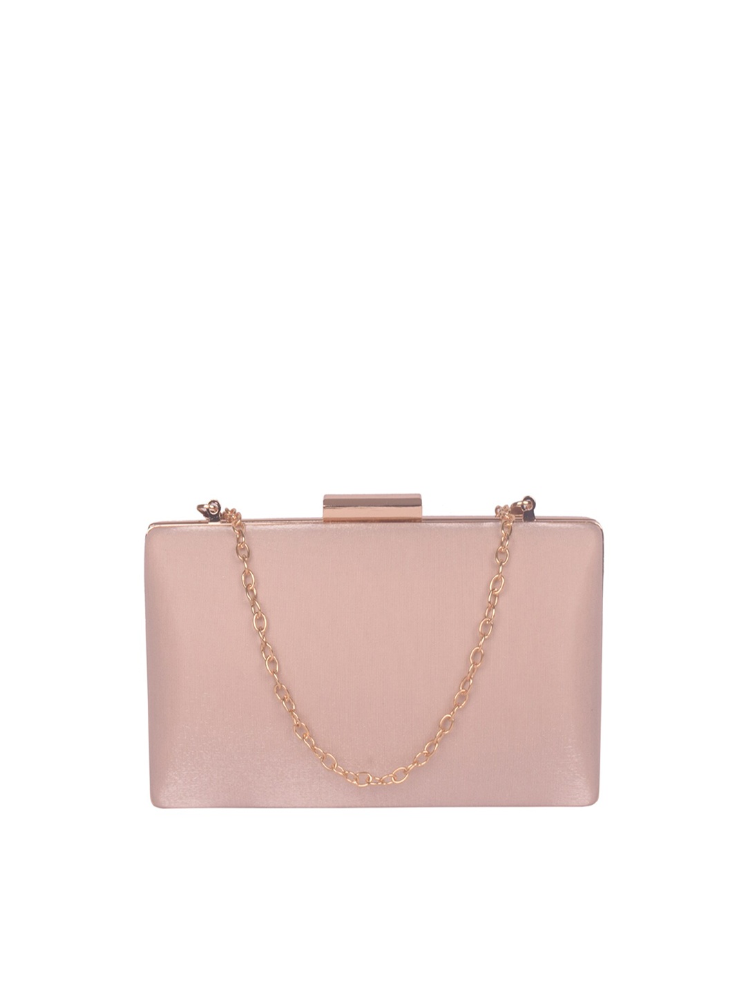 

Bagkok Nude-Coloured & Gold-Toned Solid Box Clutch