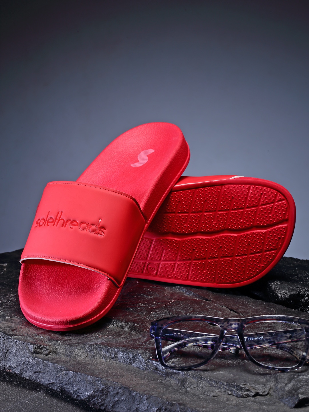 Solethreads Men Red Light Weight Sliders - buy at the price of