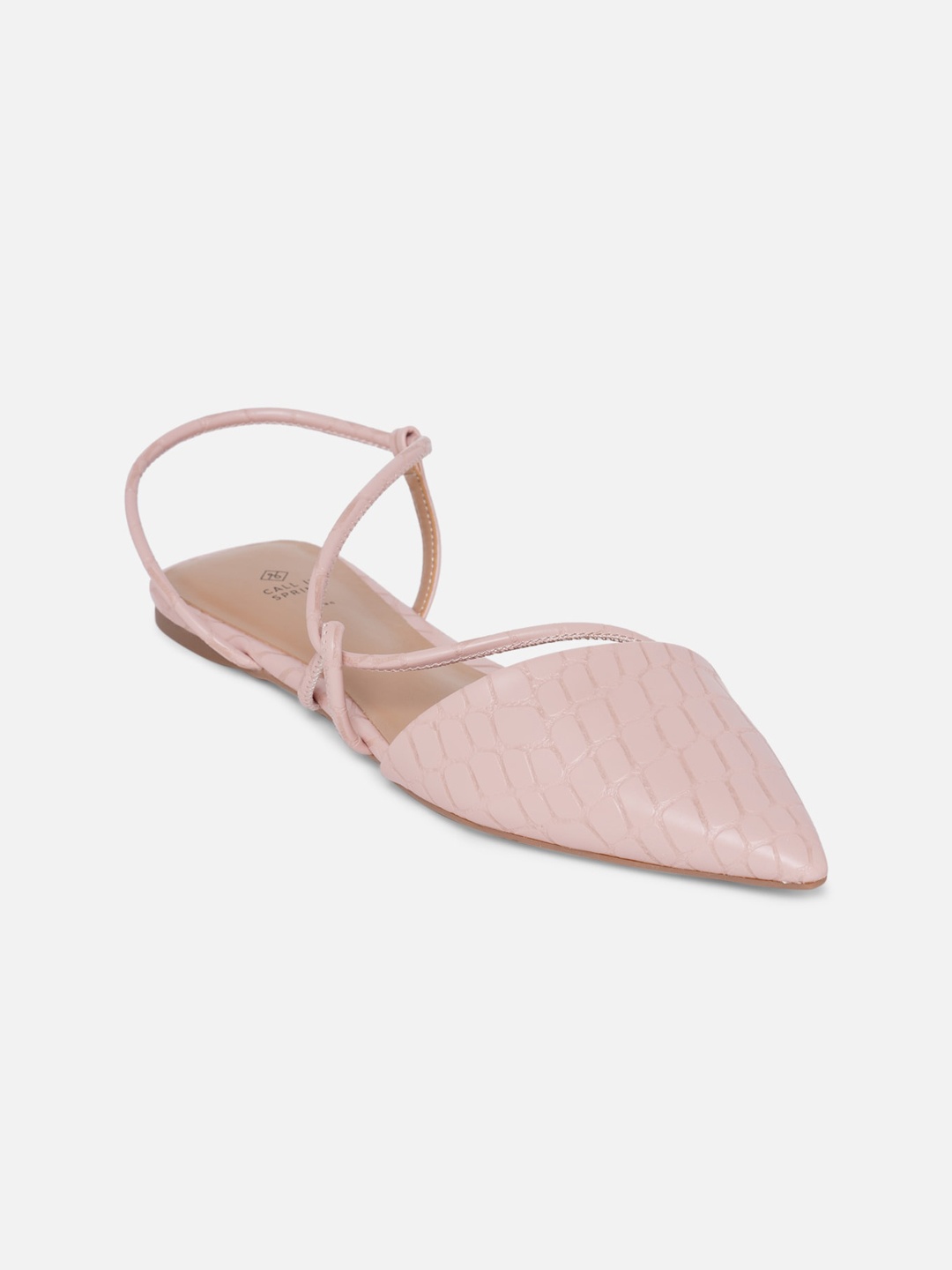 

Call It Spring Women Pink Textured Mules Flats