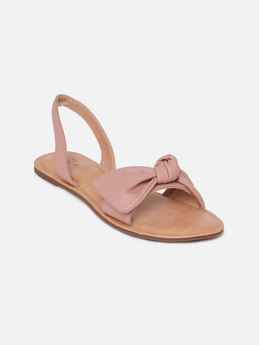 

Call It Spring Women Pink Open Toe Flats with Bows