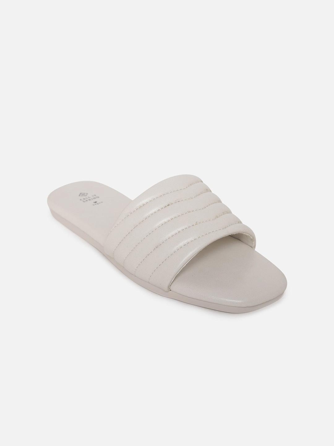 

Call It Spring Women White Solid Open Toe Flats