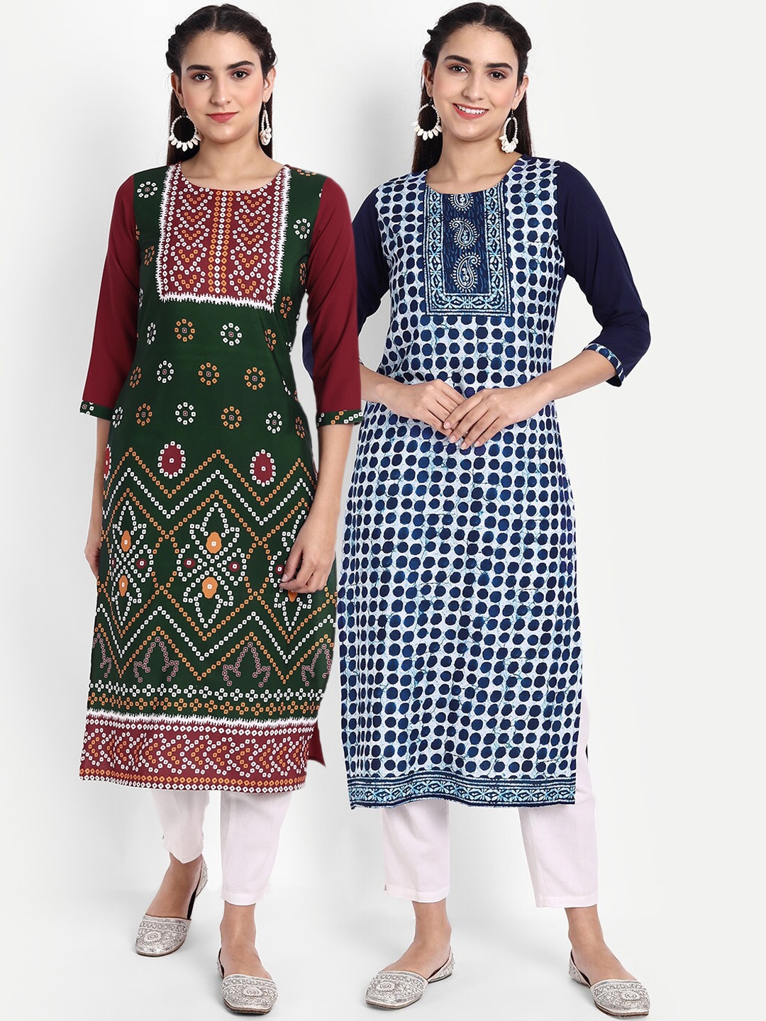 

Ethnic basket Women Pack Of 2 Digital Print Straight Kurta, Multi