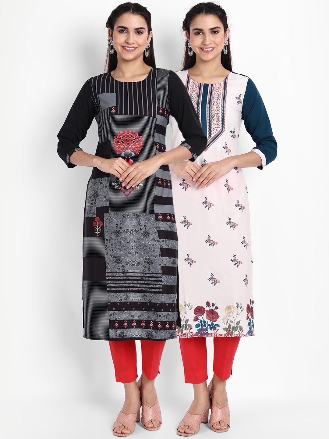 

Ethnic basket Women Pack Of 2 Digital Print Straight Kurta, Multi