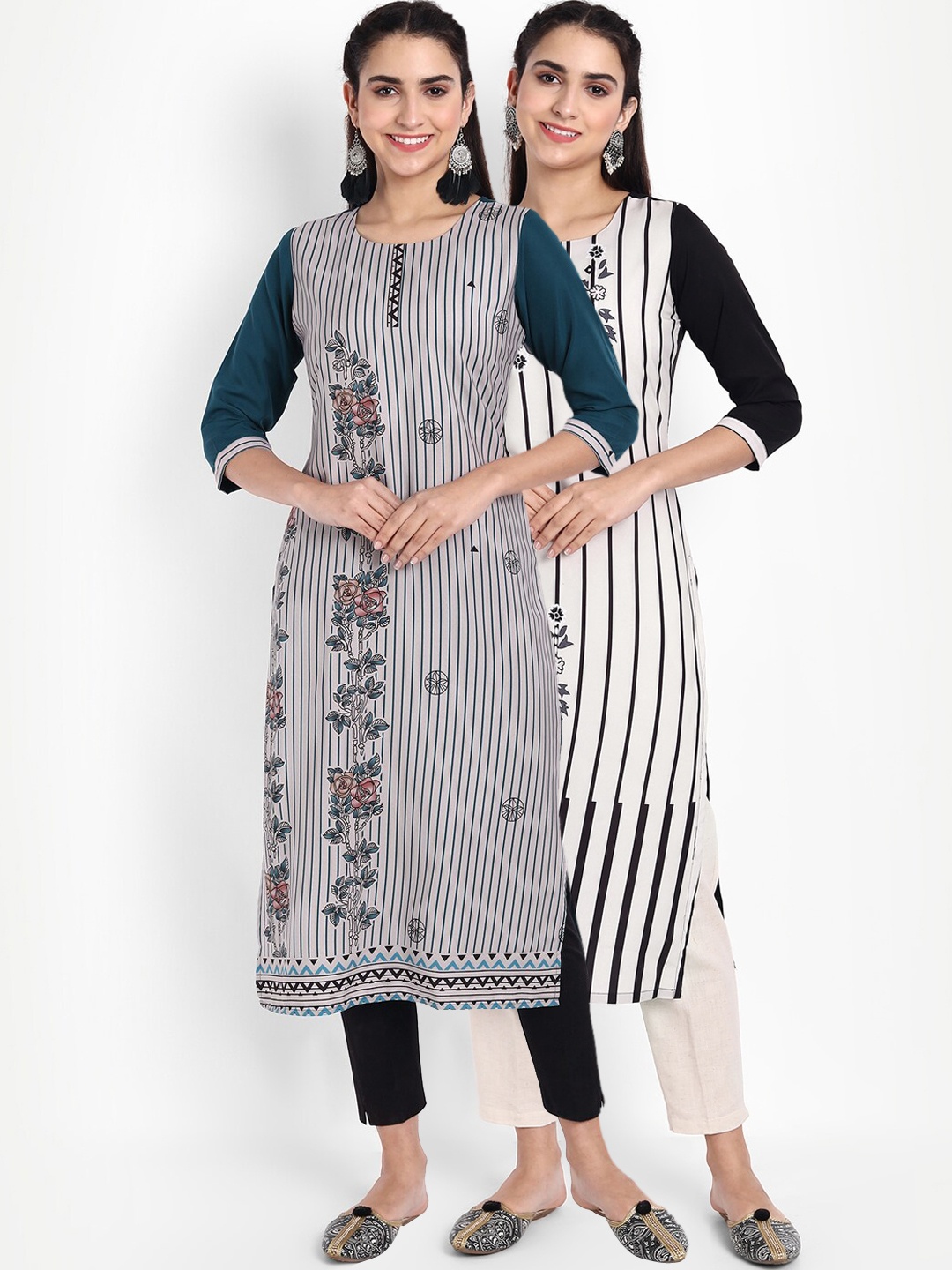

Ethnic basket Women Pack Of 2 Kurtas, Grey