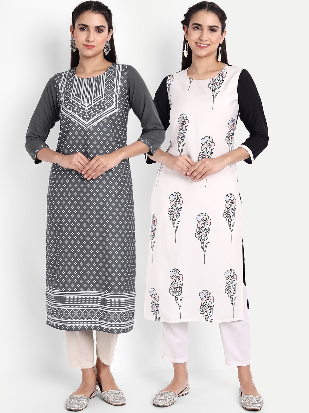 

Ethnic basket Women Pack Of 2 Digital Print Straight Kurta, Multi
