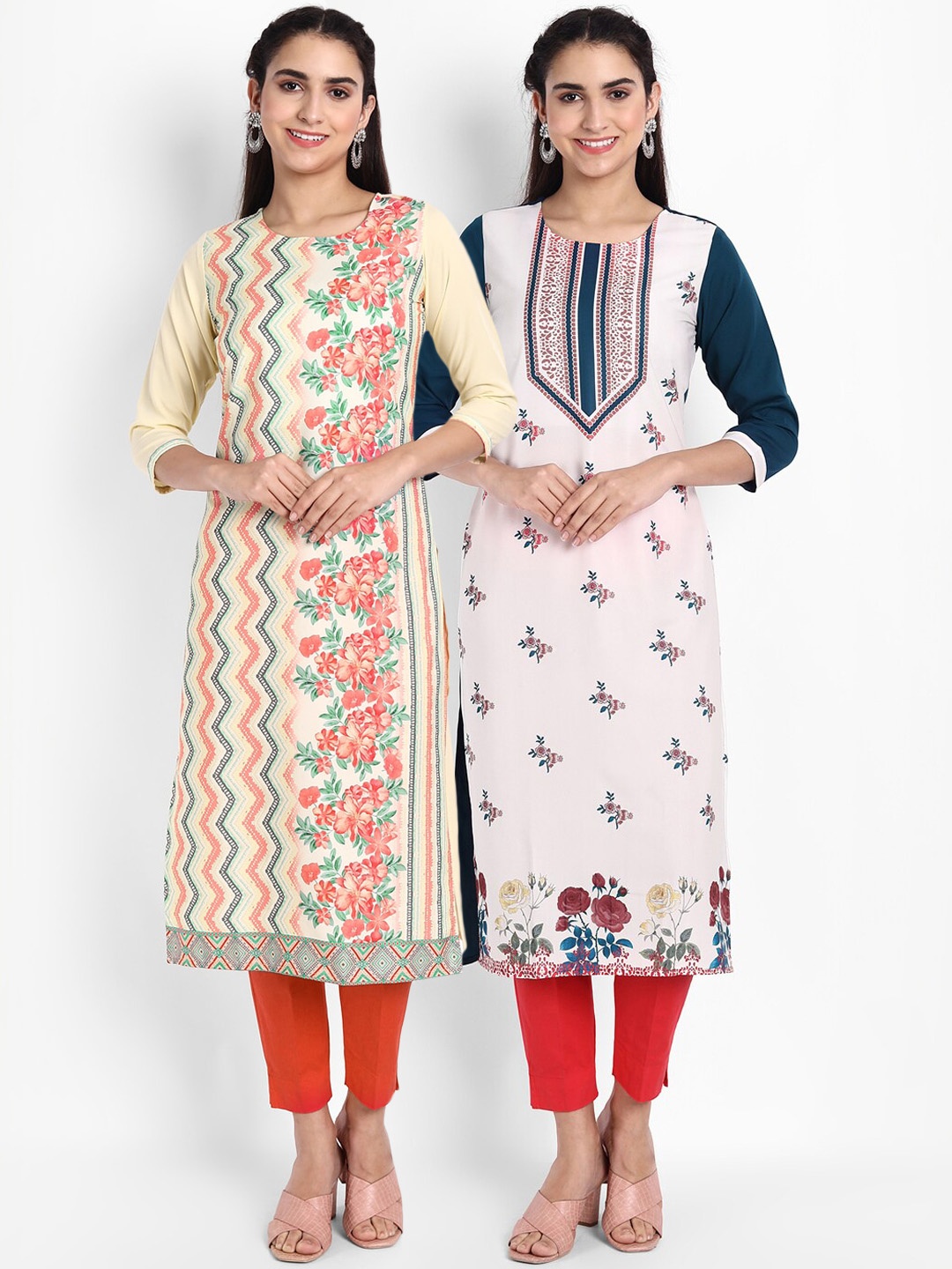 

Ethnic basket Women Pack Of 2 Kurtas, Yellow