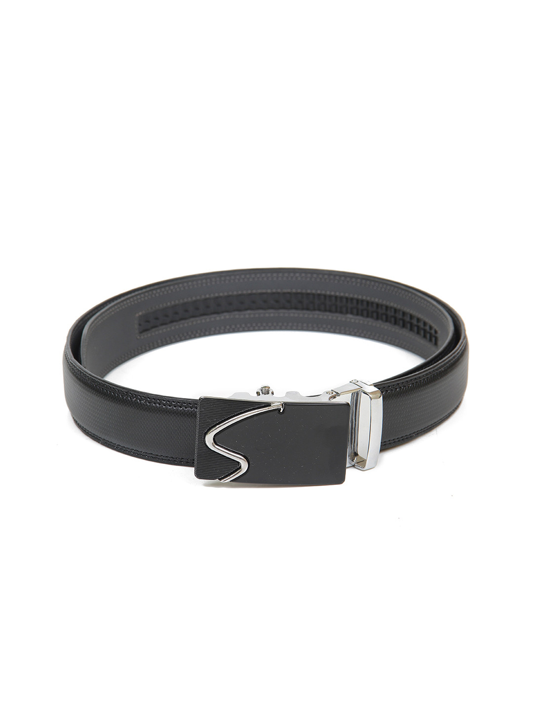

Calvadoss Men Black Textured PU Belt