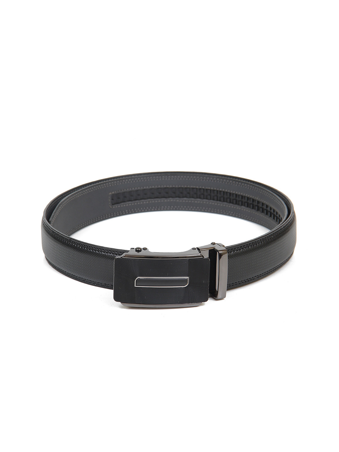 

Calvadoss Men Black Textured PU Belt