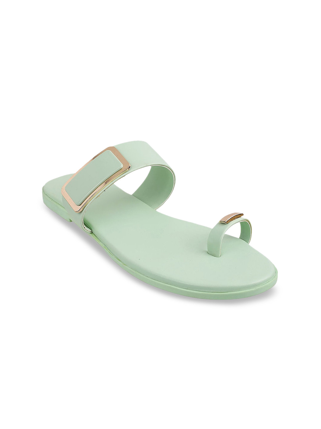 

Metro Women Green Solid Slip On One Toe Flats
