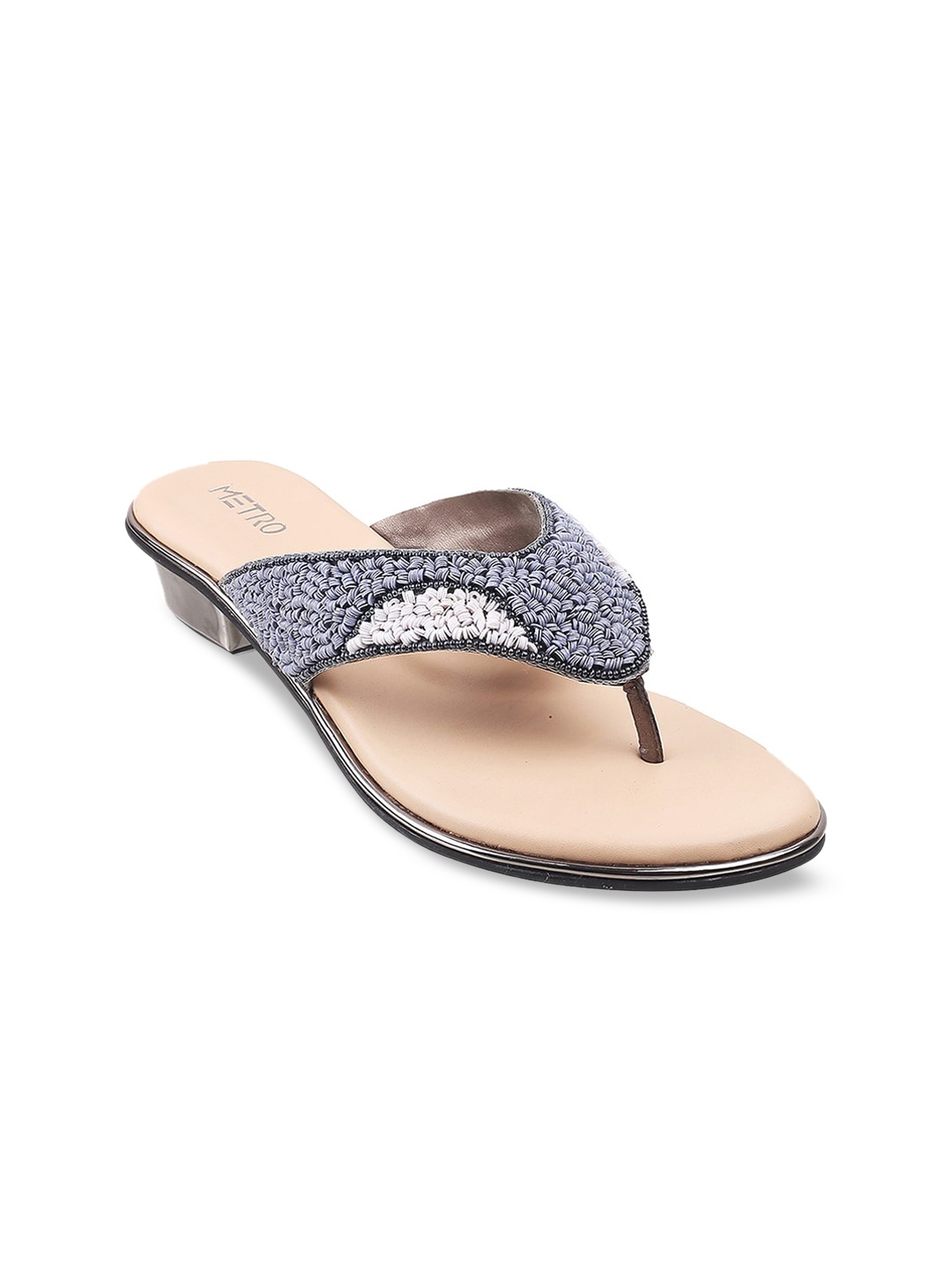 

Metro Grey Embellished Block Heels