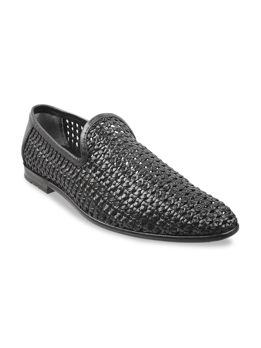 

Metro Black Woven Design Block Pumps