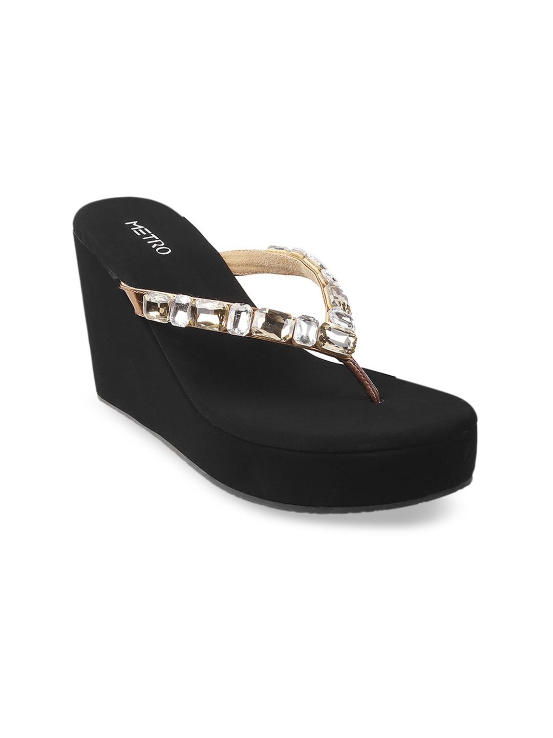 

Metro Gold-Toned Embellished Wedge Sandals