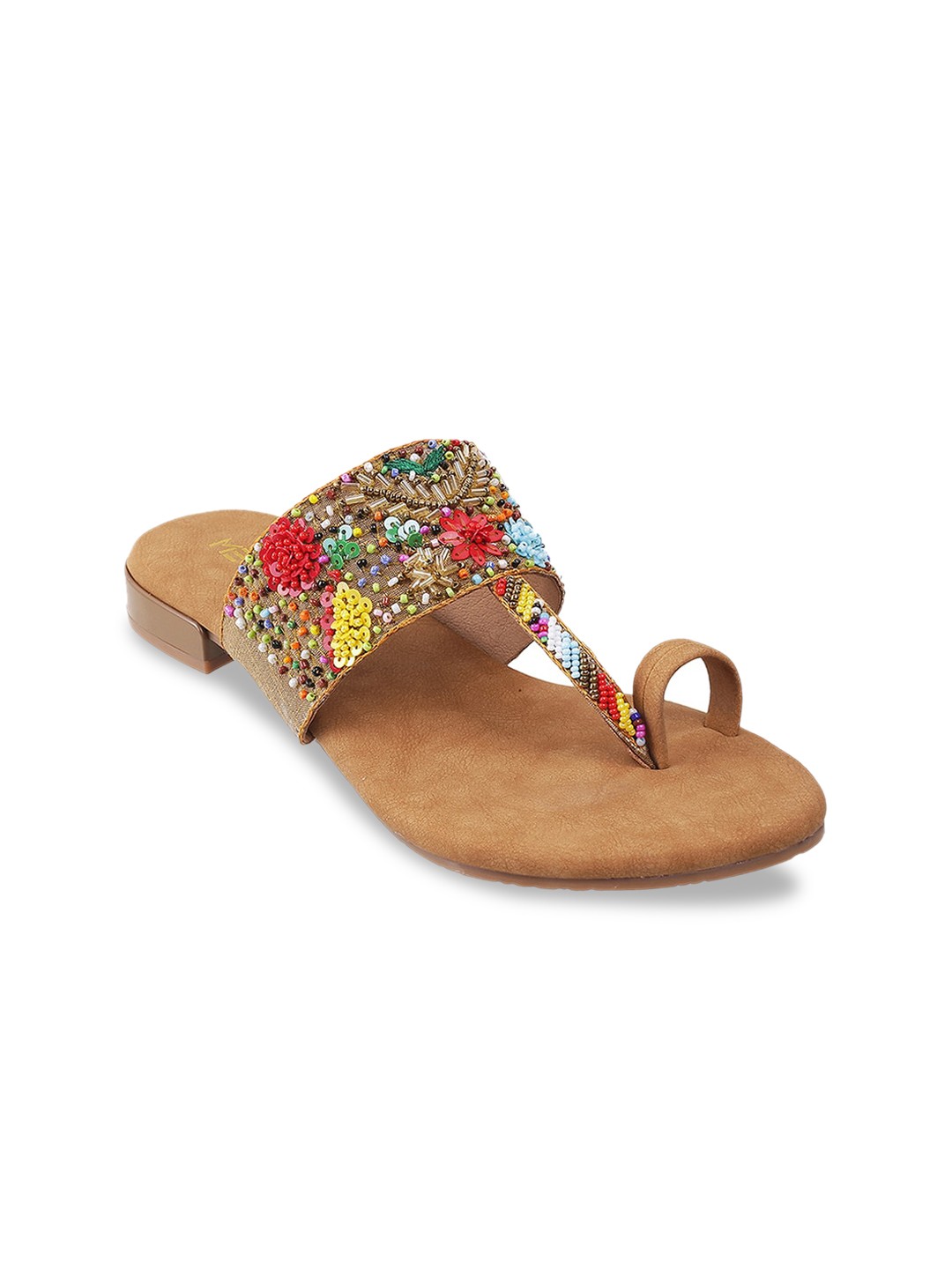 

Metro Women Gold-Toned Ethnic One Toe Flats