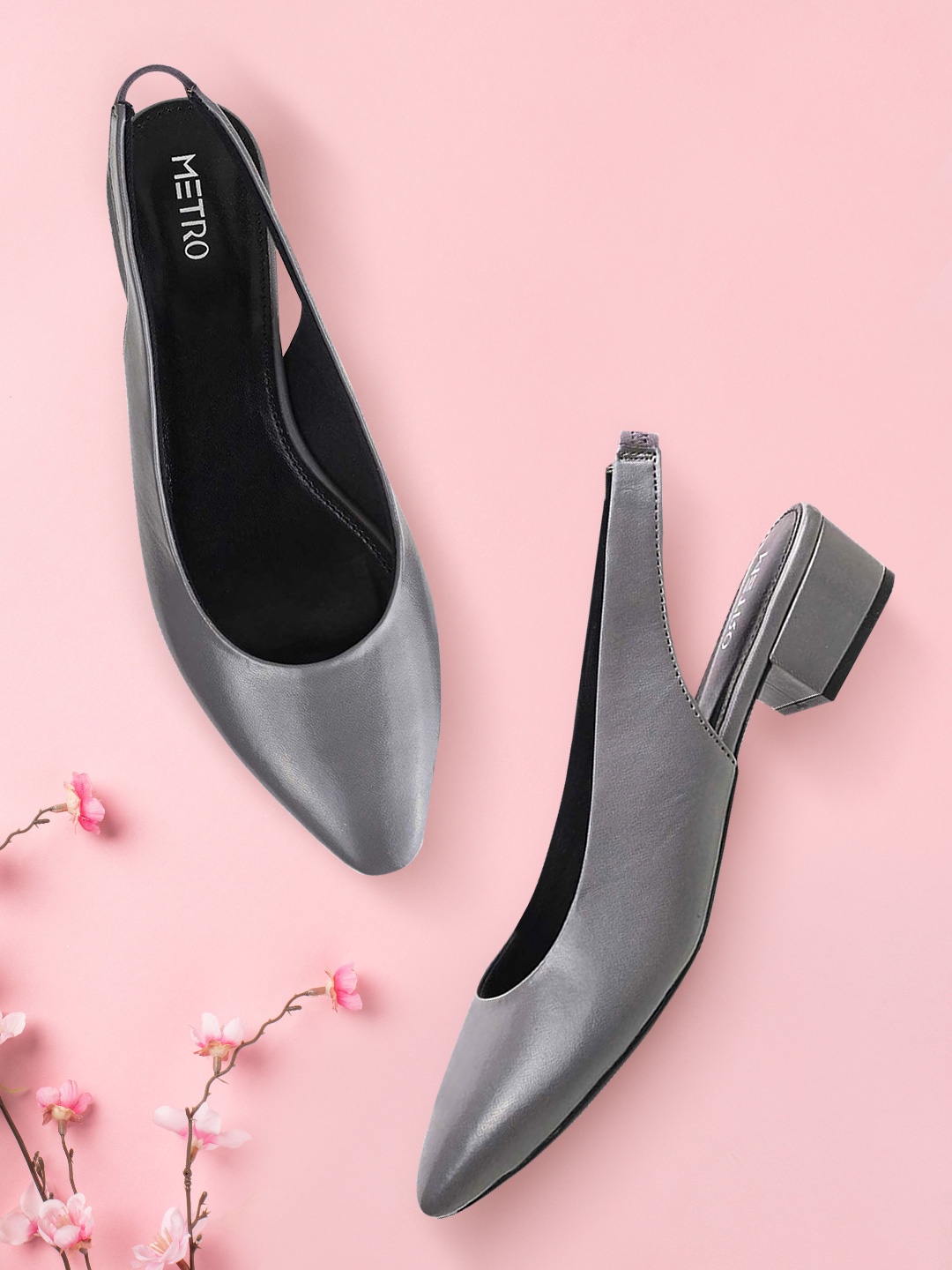 

Metro Grey Suede Block Pumps