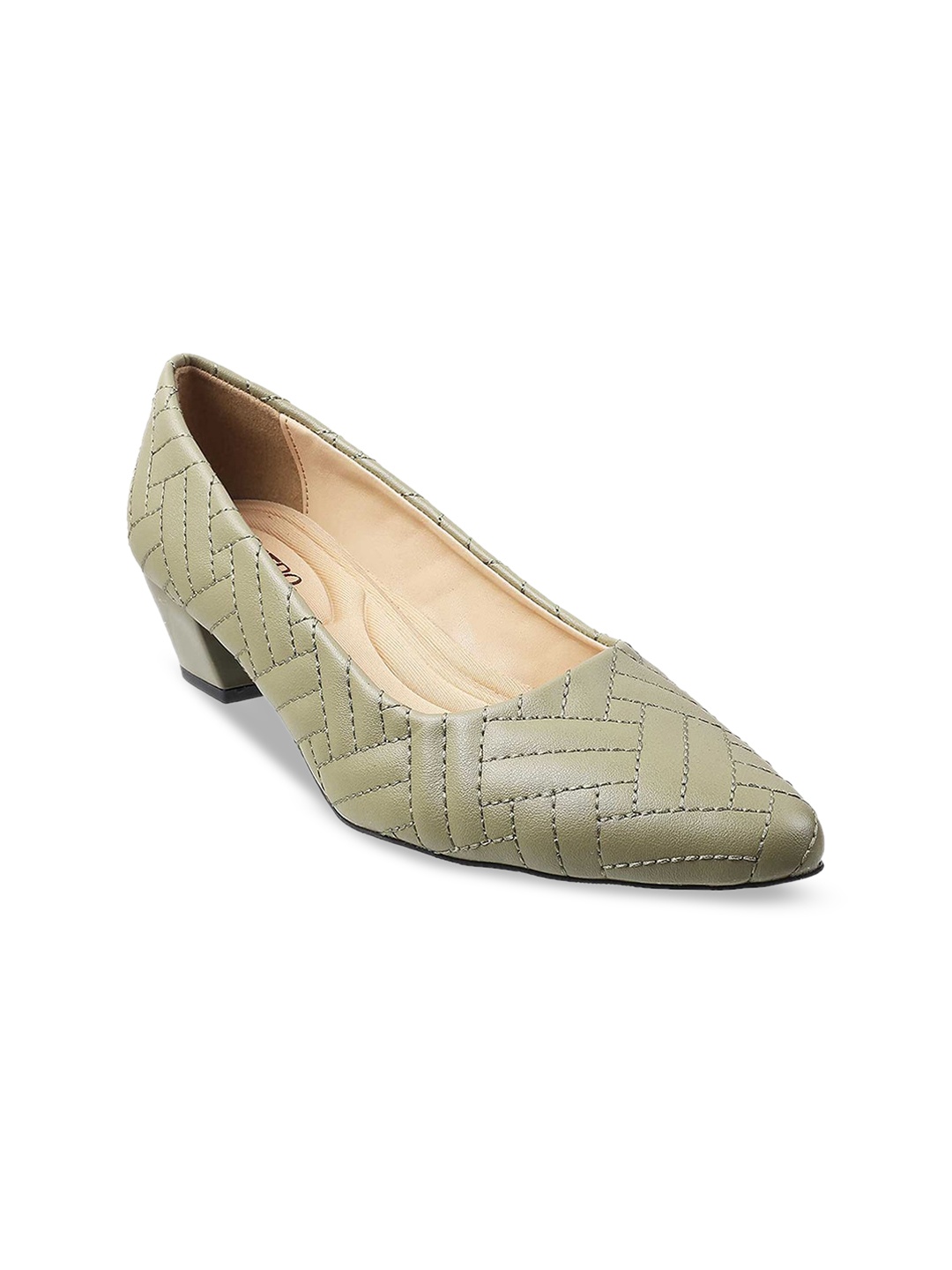 

Metro Green Textured Block Pumps