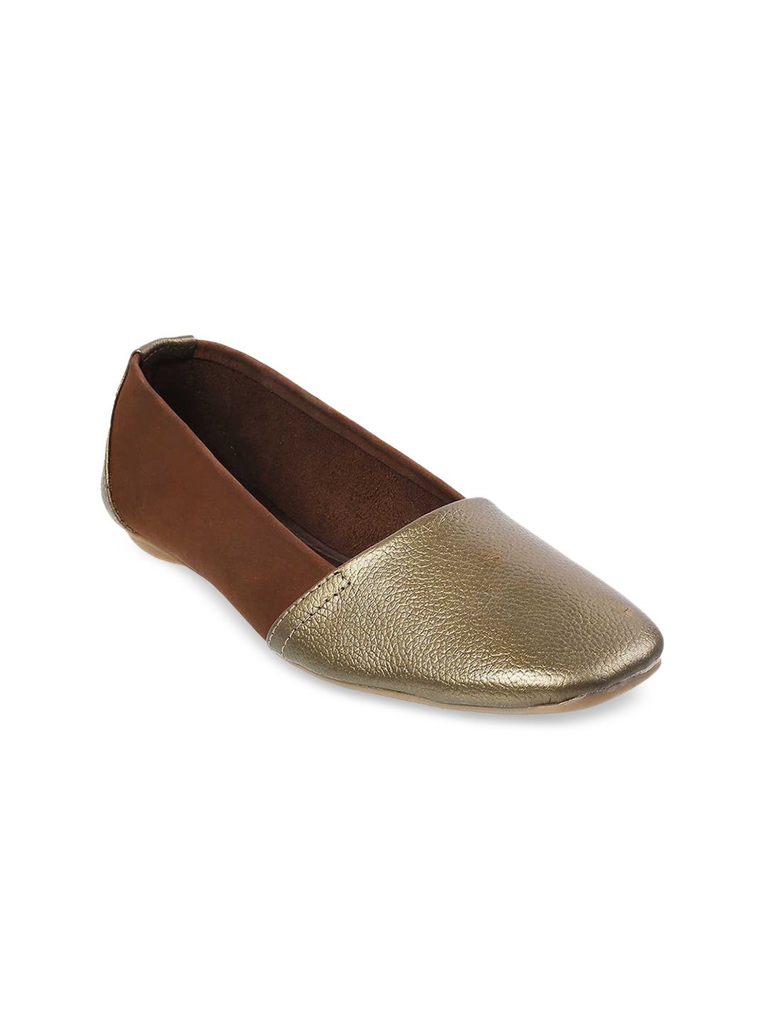 

Metro Women Bronze-Toned Colourblocked Ballerinas Flats