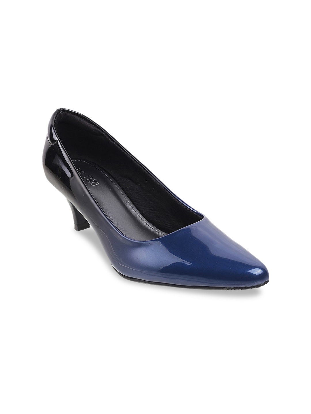 

Metro Blue Pointed Toe Kitten Pumps
