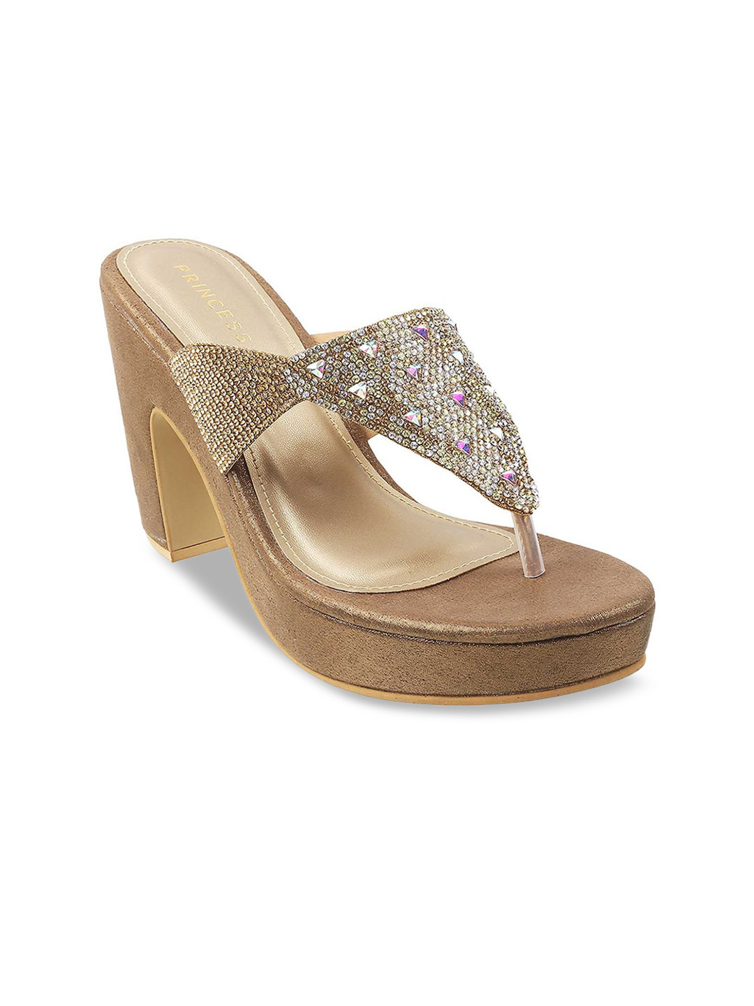 

Metro Gold-Toned Ethnic Block Heels