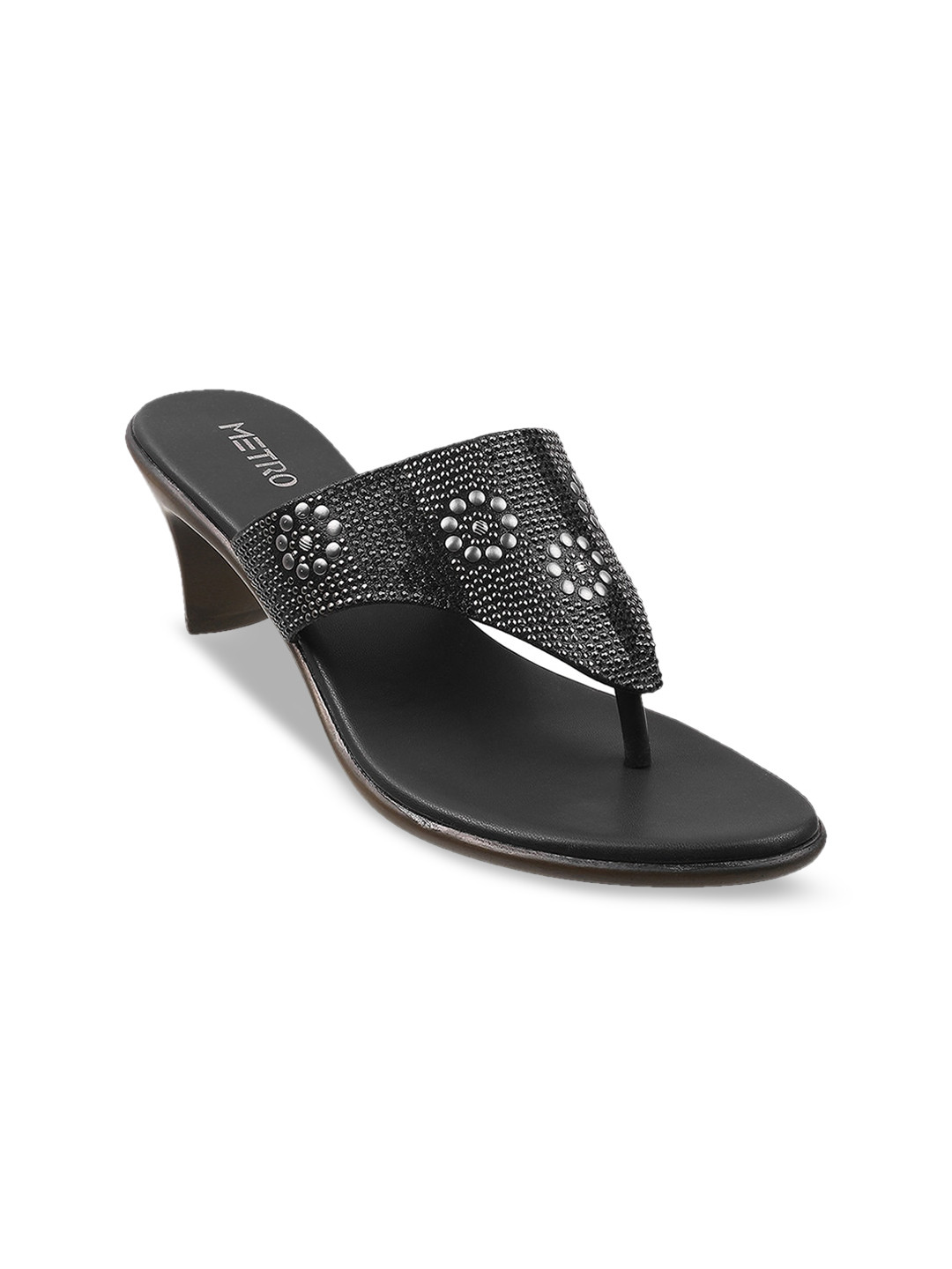 

Metro Black Embellished Kitten Heels