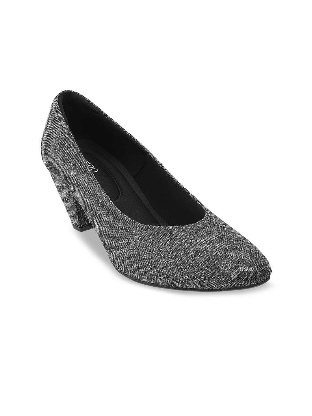

Metro Silver-Toned Embellished Block Pumps
