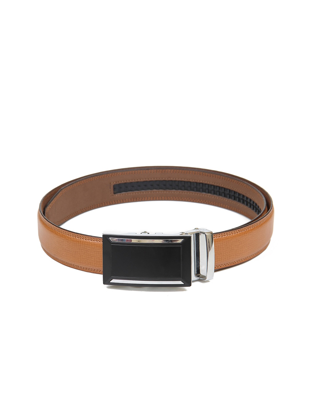 

Calvadoss Men Tan Textured No Holes PU Belt