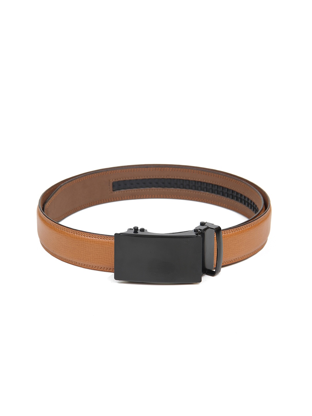 

Calvadoss Men Tan & Black Textured PU Belt