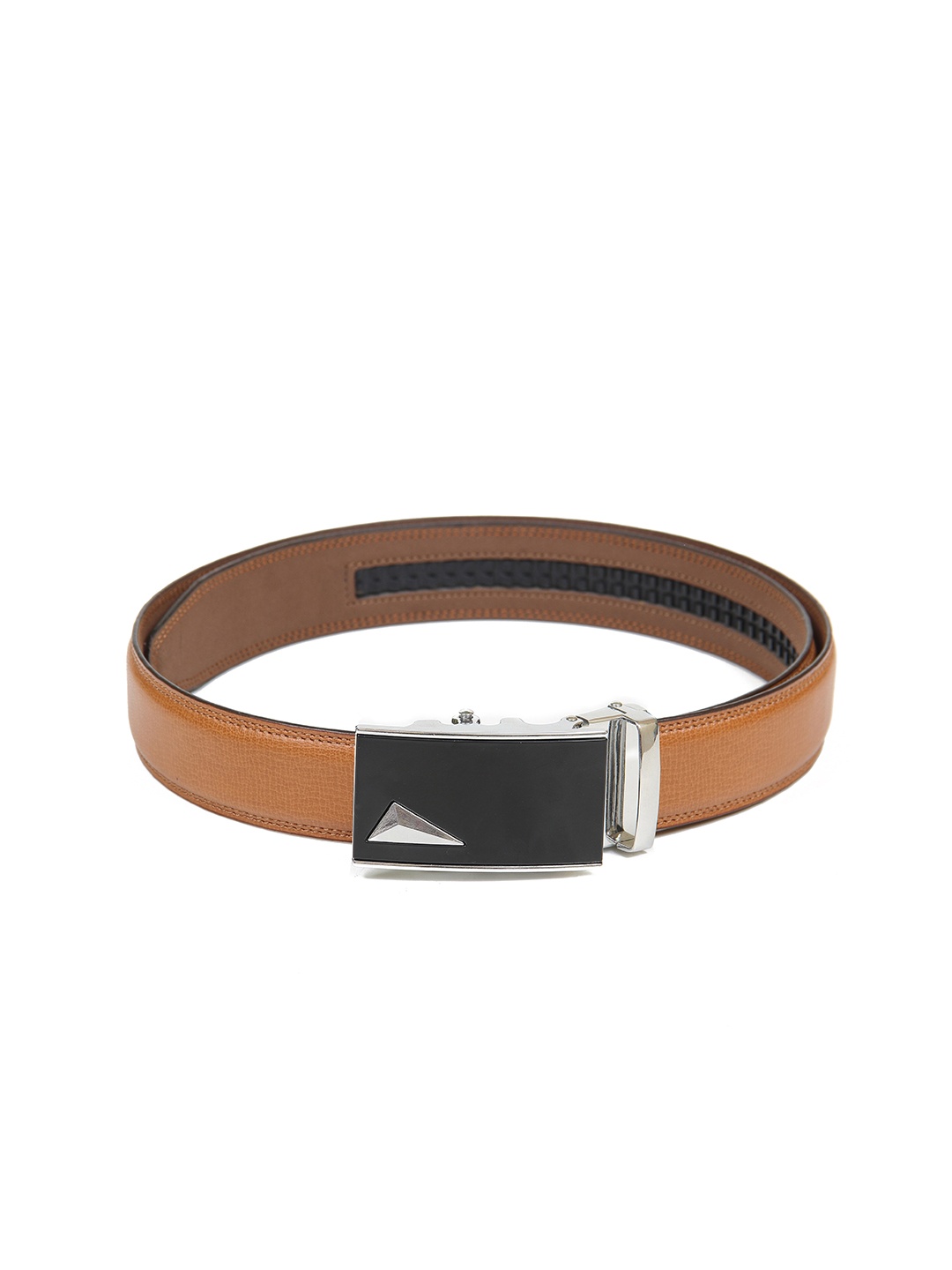 

Calvadoss Men Tan Textured PU Formal No Holes Belt