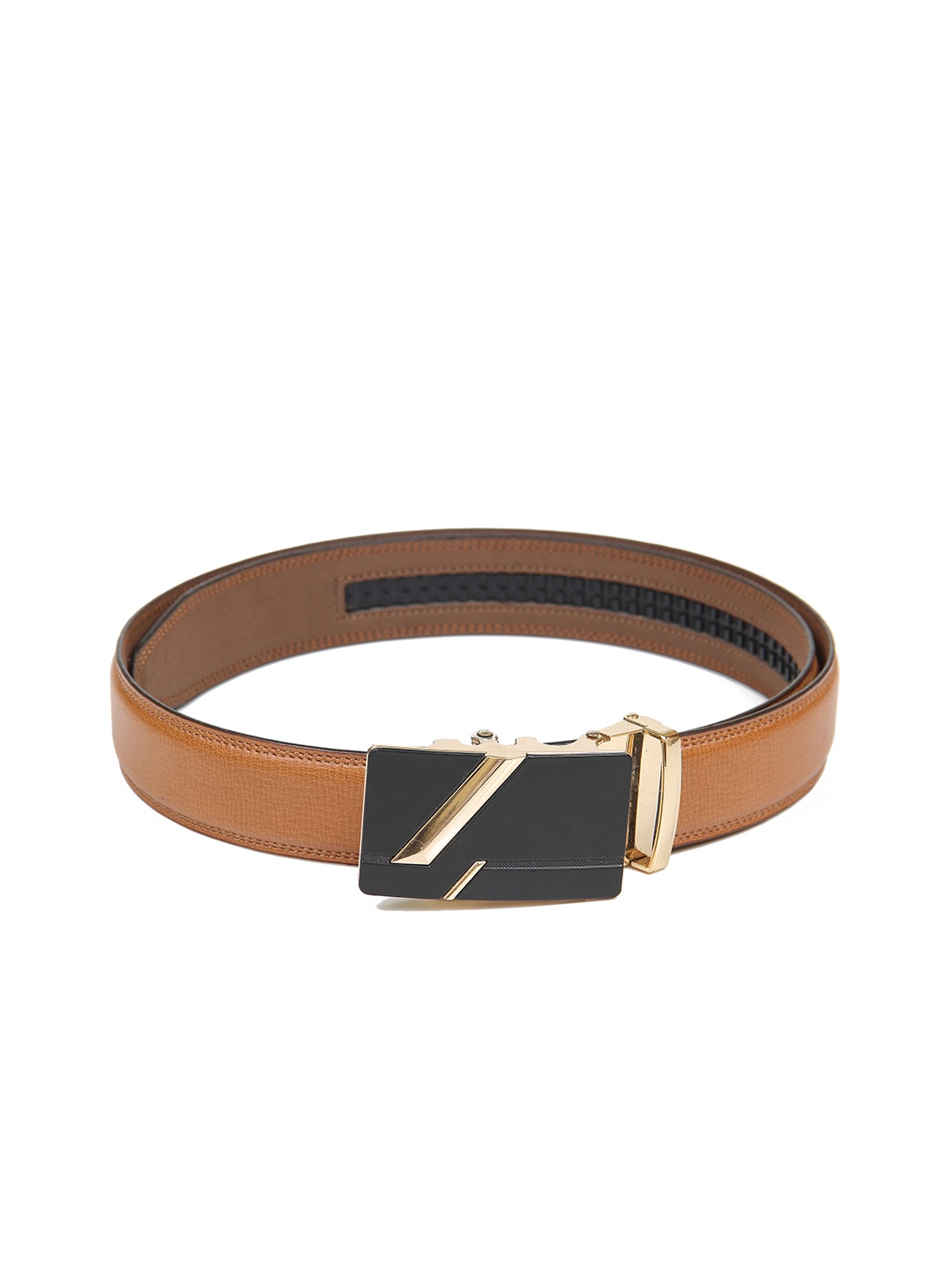 

Calvadoss Men Tan Textured No Holes PU Belt