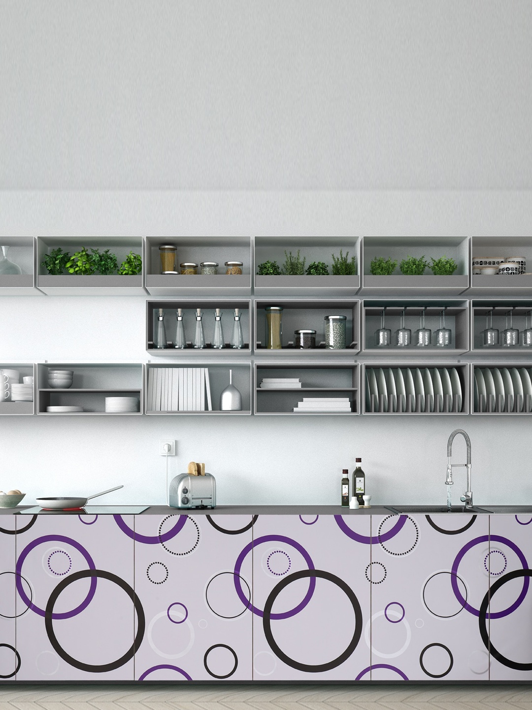 

Ispace Lavender Geometric Printed Waterproof Wall Paper