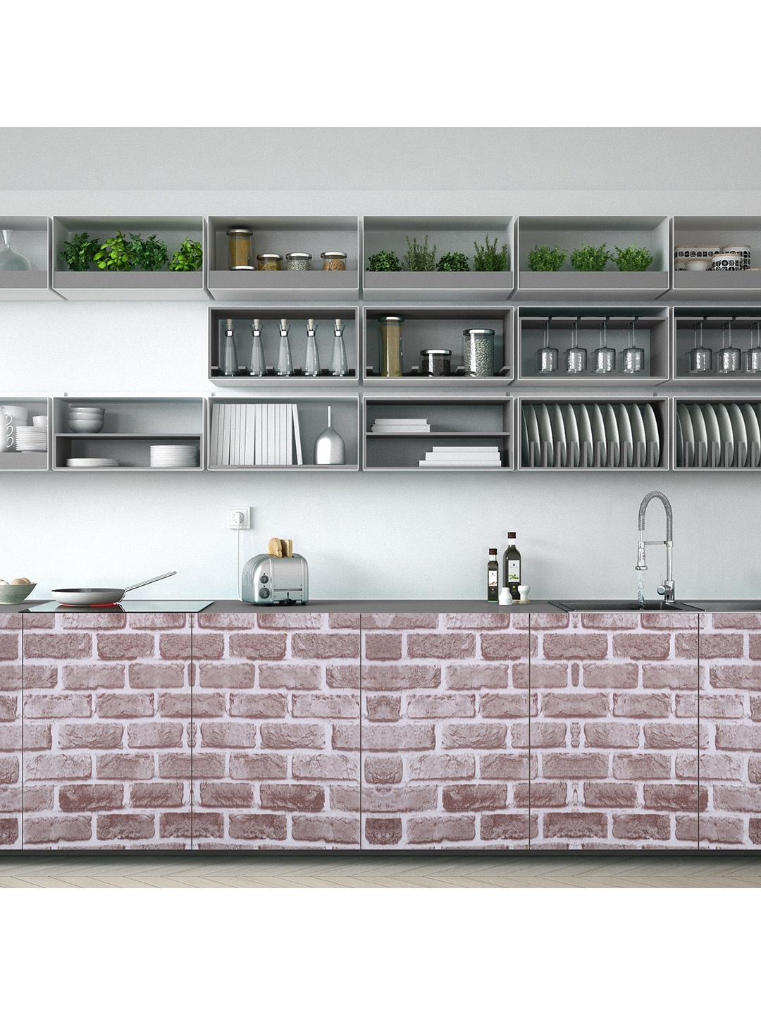 

Ispace Brown Brick Textured PVC Vinyl Wall Stickers