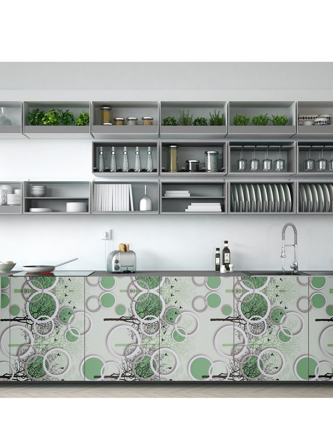 

Ispace Green Printed Wallpaper