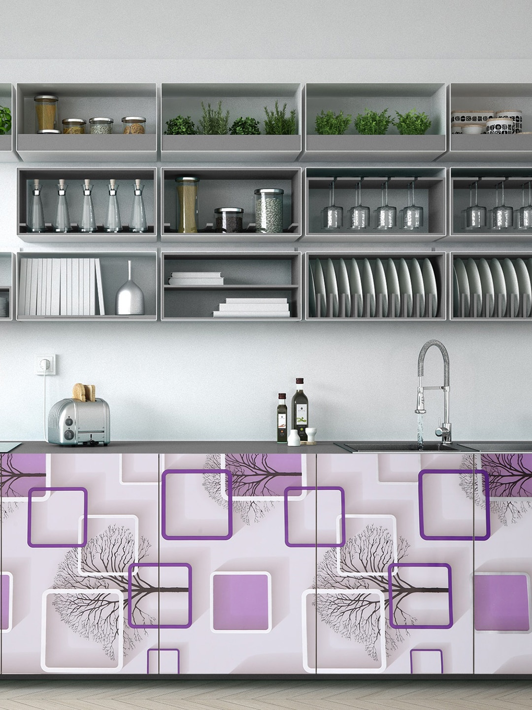 

Ispace Multicoloured Printed Wallpaper Home Decor, Multi