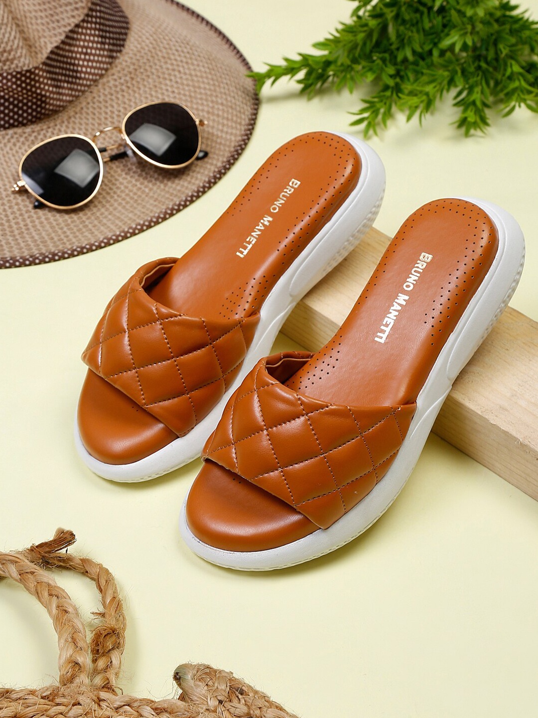 

Bruno Manetti Women Tan Sliders