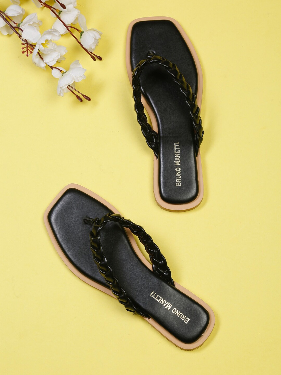 

Bruno Manetti Women Black One Toe Flats