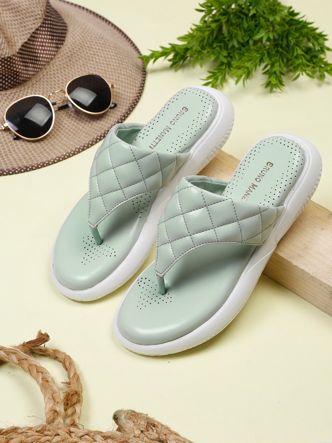 

Bruno Manetti Women Sea Green Open Toe Flats