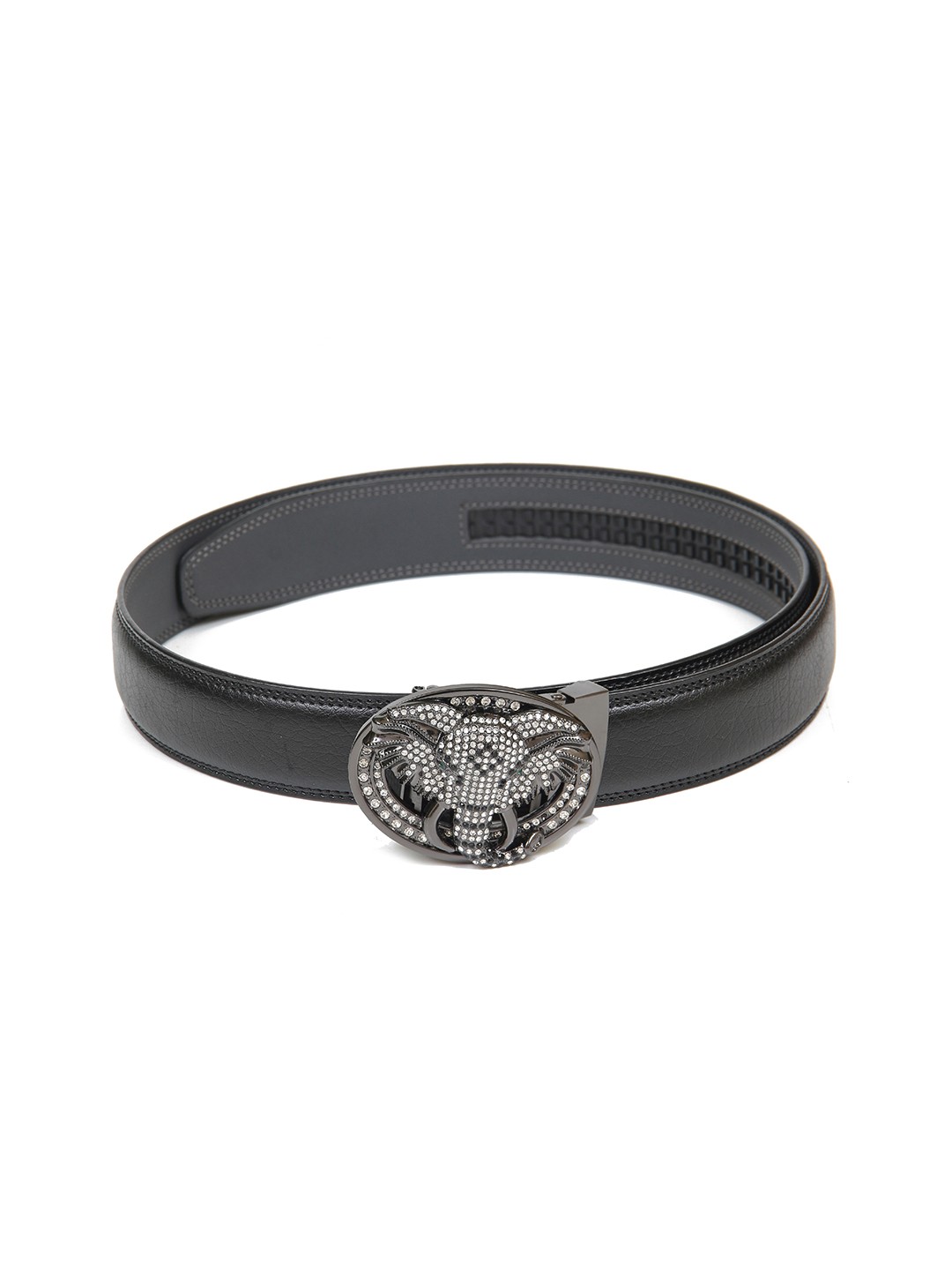 

Calvadoss Men Black Textured PU Belt