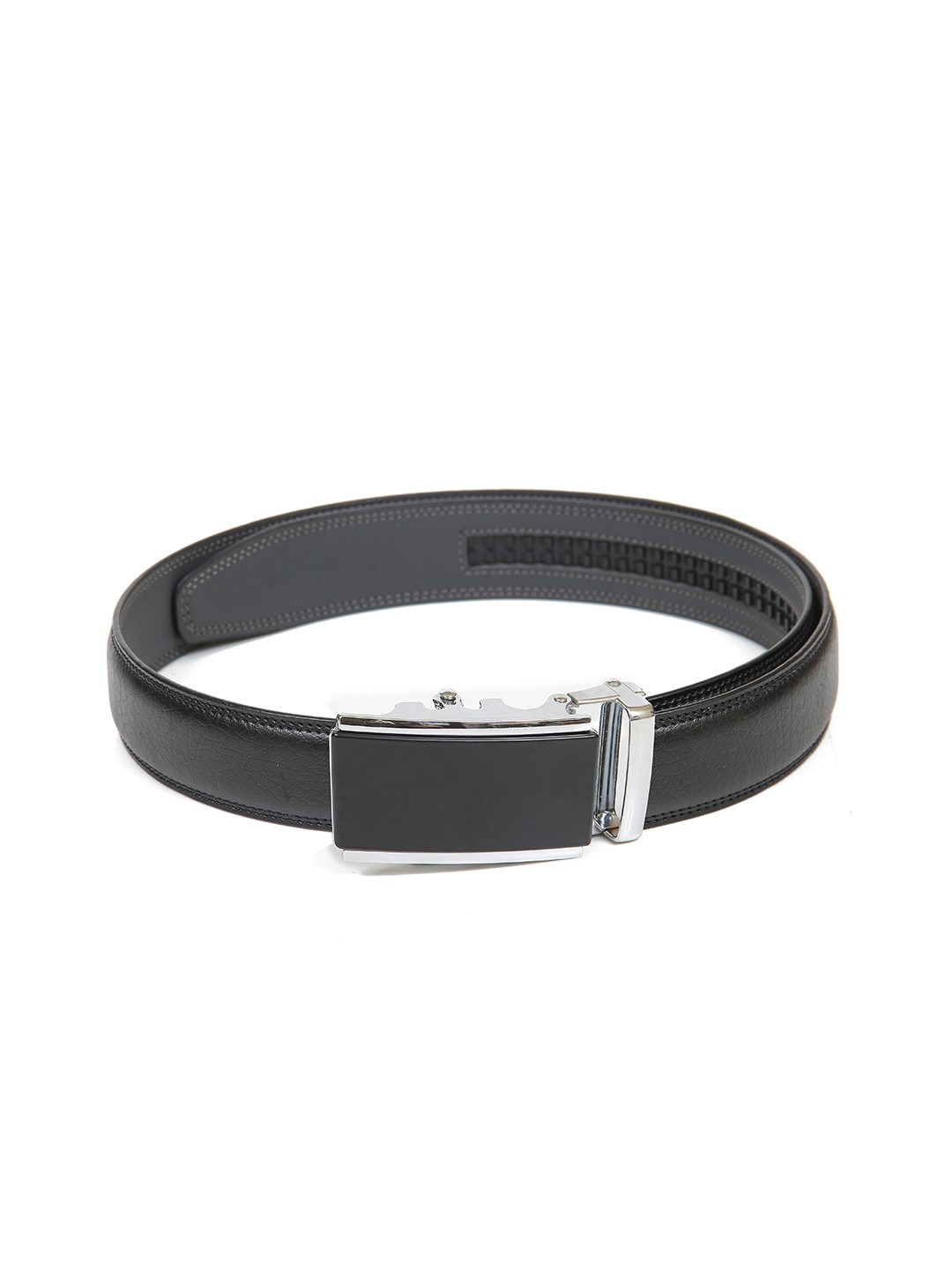 

Calvadoss Men Black Textured PU Belt