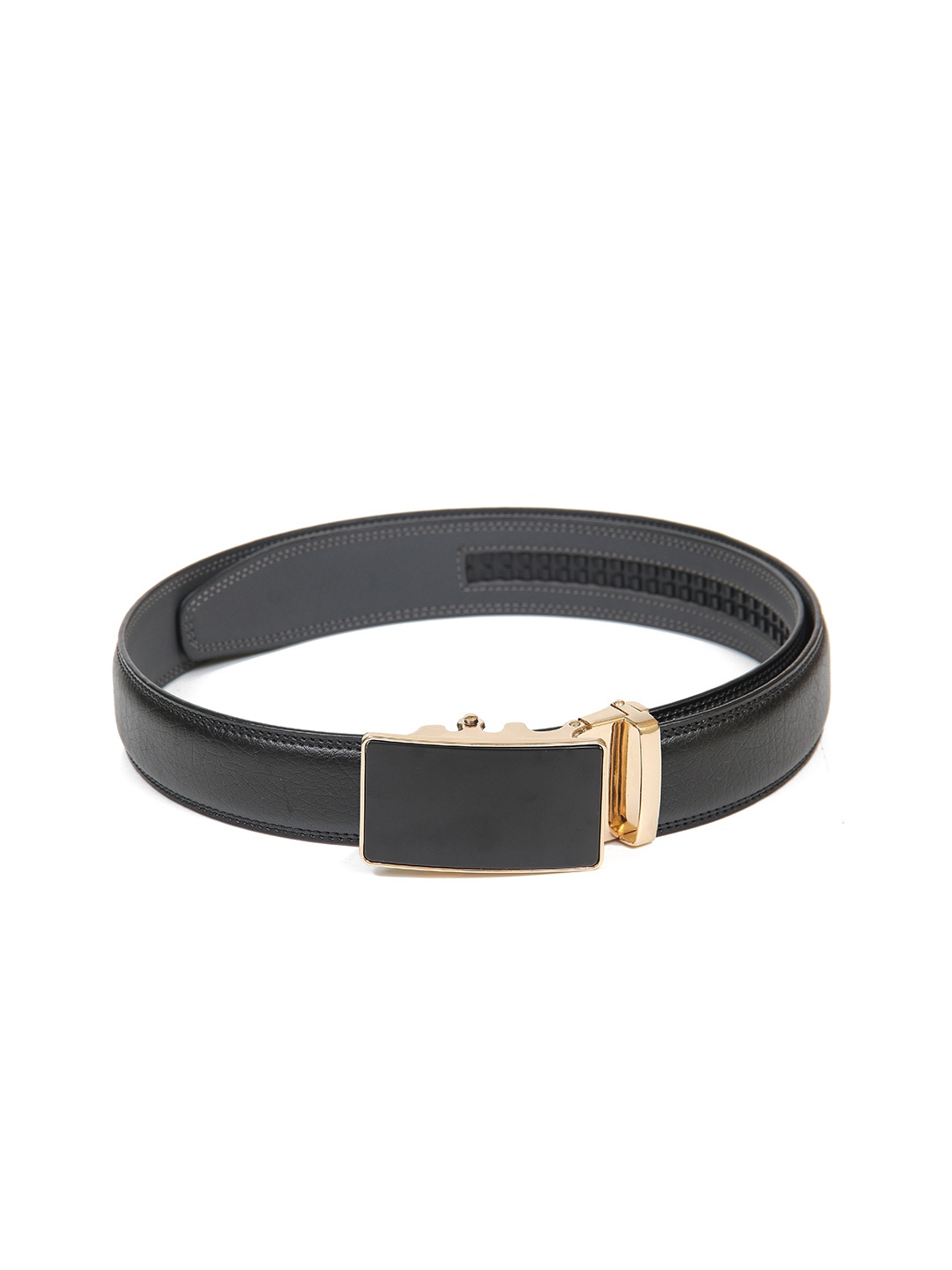 

Calvadoss Men Black & Gold Textured PU Belt