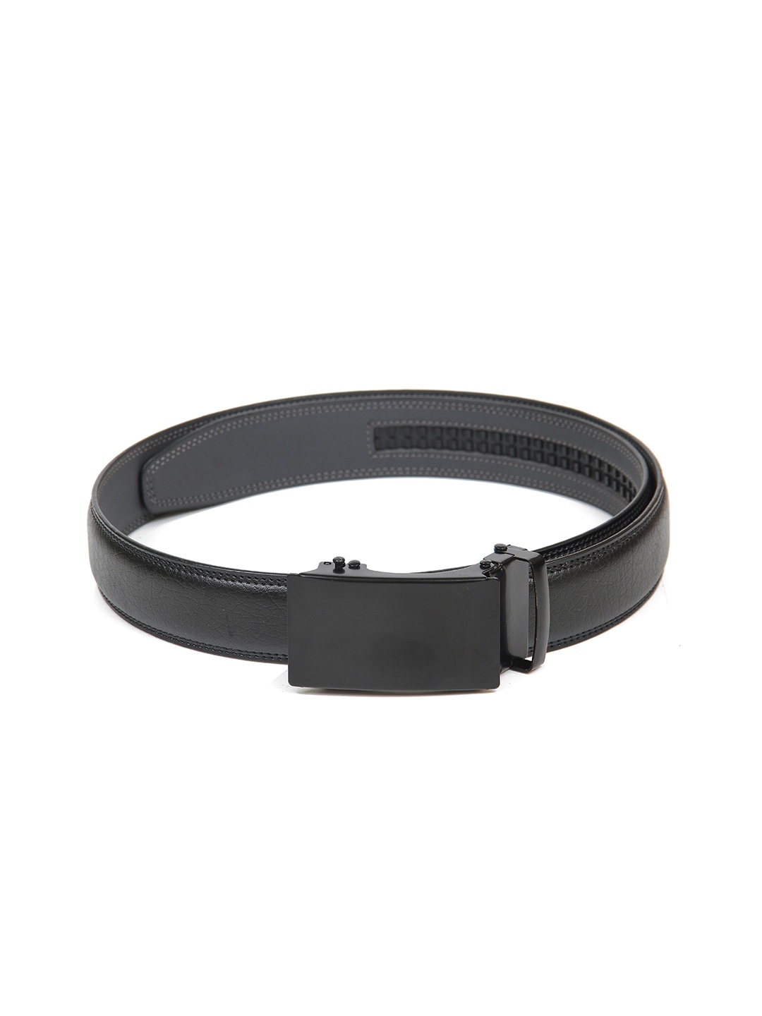 

Calvadoss Men Black Textured PU Belt